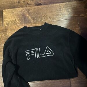 Fila Black Crewneck Sweater with Logo